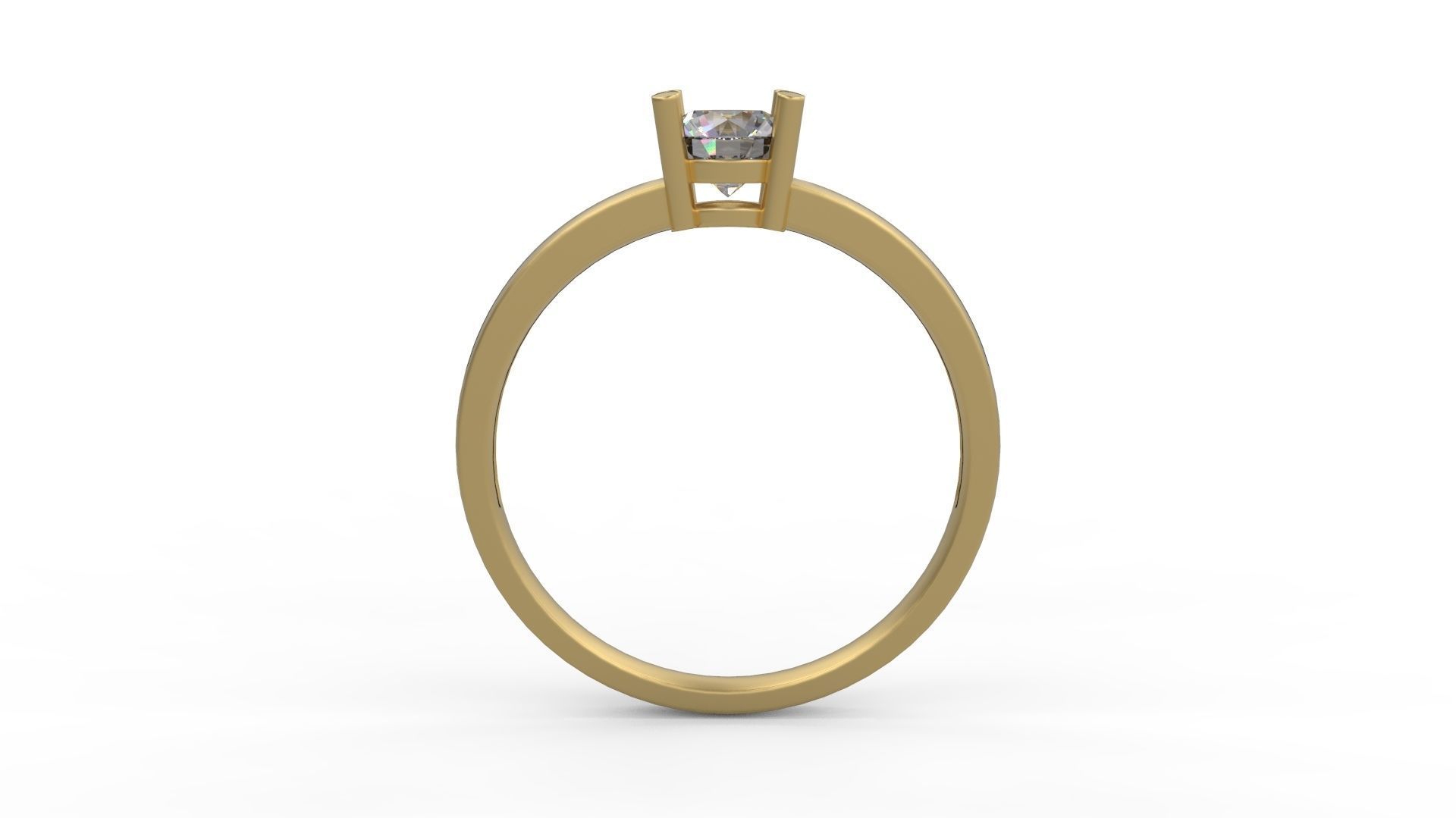 Woman Solitaire Ring 729 3D print model_1