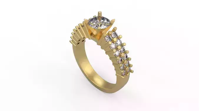 Woman Solitaire Ring 732