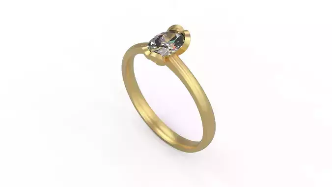 Woman Solitaire Ring 733