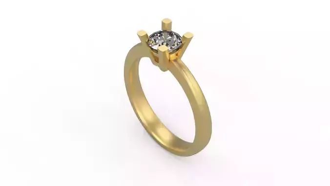 Woman Solitaire Ring 734