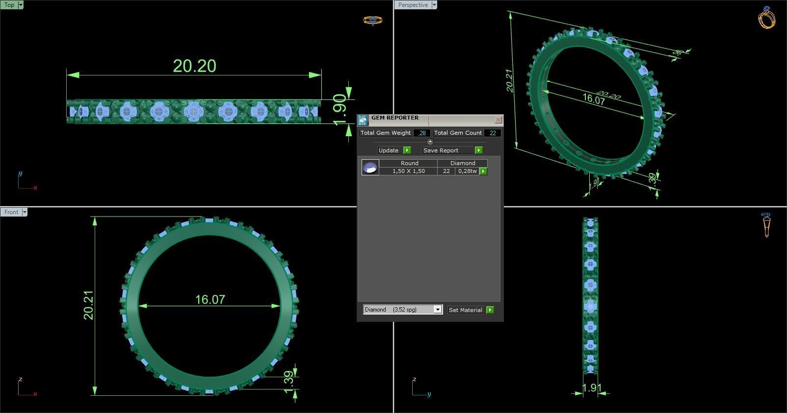 Woman Solitaire Ring 753 3D print model_5