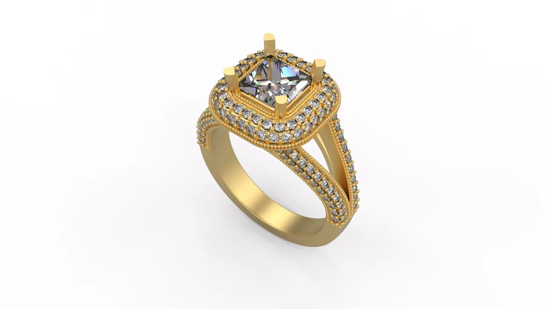 Woman Solitaire Ring 737 3D print model