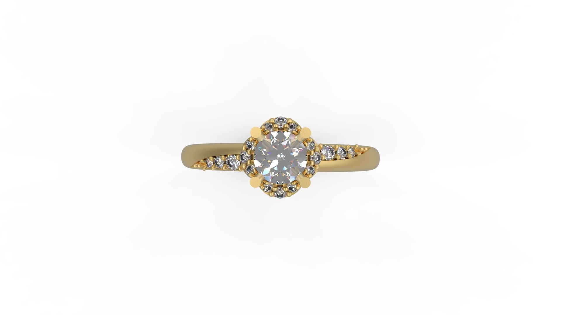 Woman Solitaire Ring 738 3D print model_5