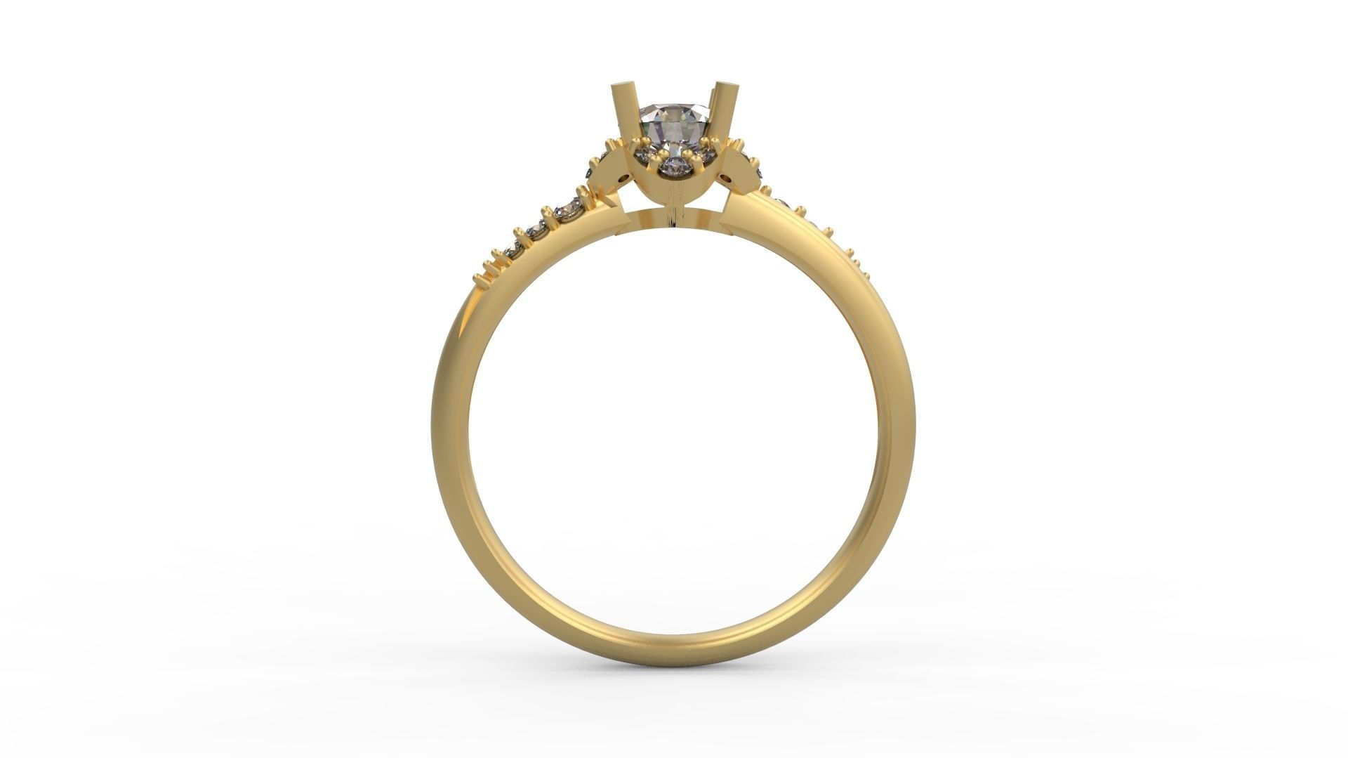 Woman Solitaire Ring 738 3D print model_2
