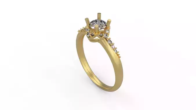 Woman Solitaire Ring 738