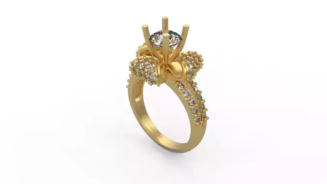 Woman Solitaire Ring 741