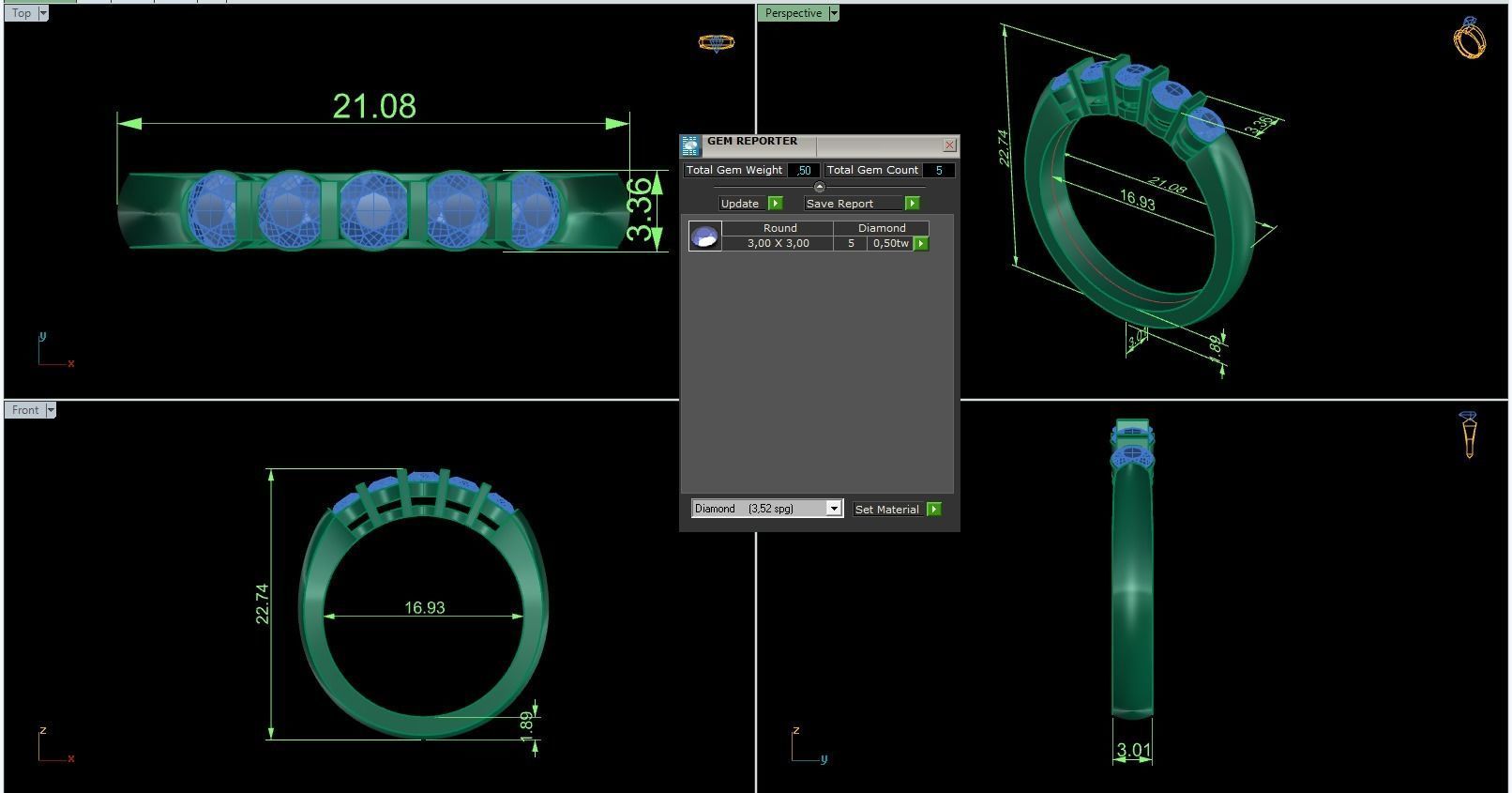 Woman Solitaire Ring 745 3D print model_5