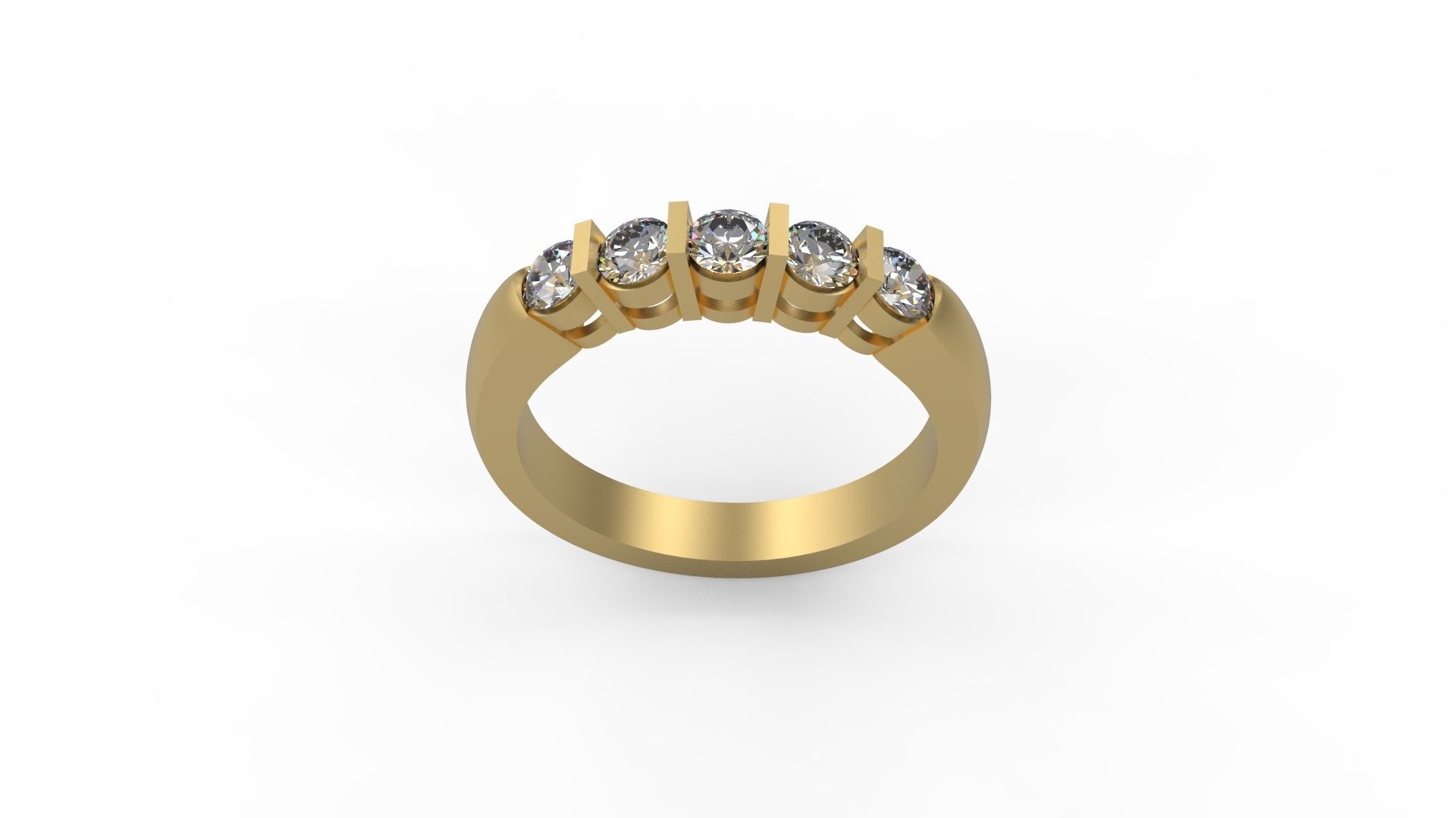 Woman Solitaire Ring 745 3D print model_3