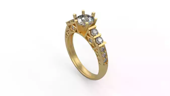 Woman Solitaire Ring 746