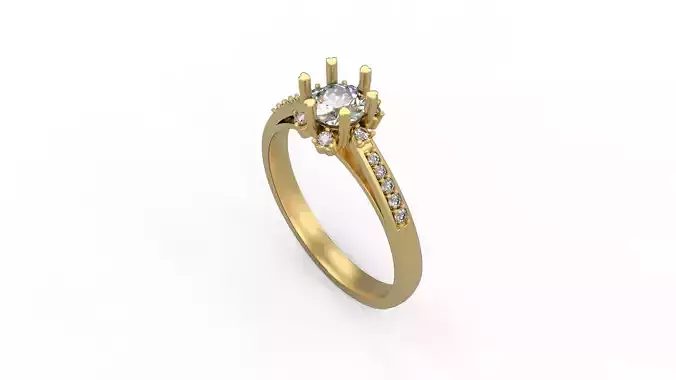 Woman Solitaire Ring 716