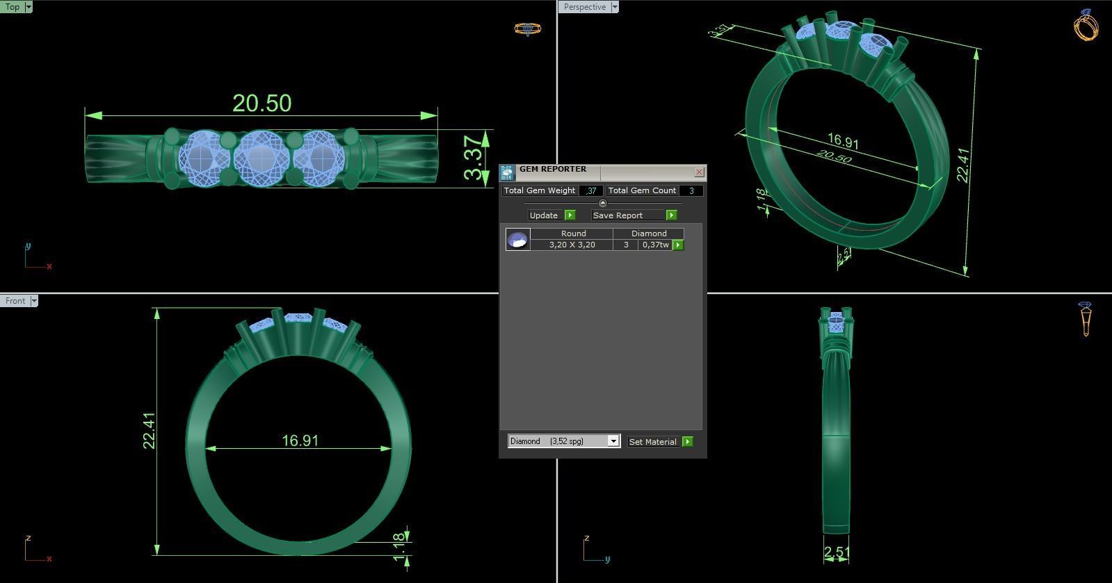 Woman Solitaire Ring 717 3D print model_5