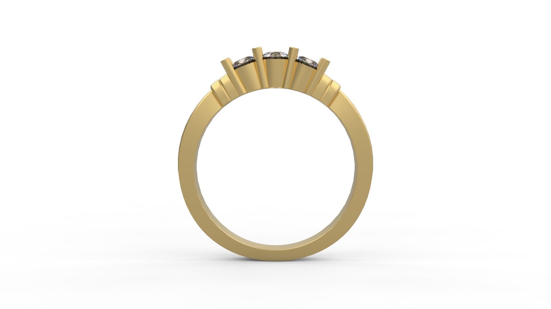 Woman Solitaire Ring 717 3D print model_1