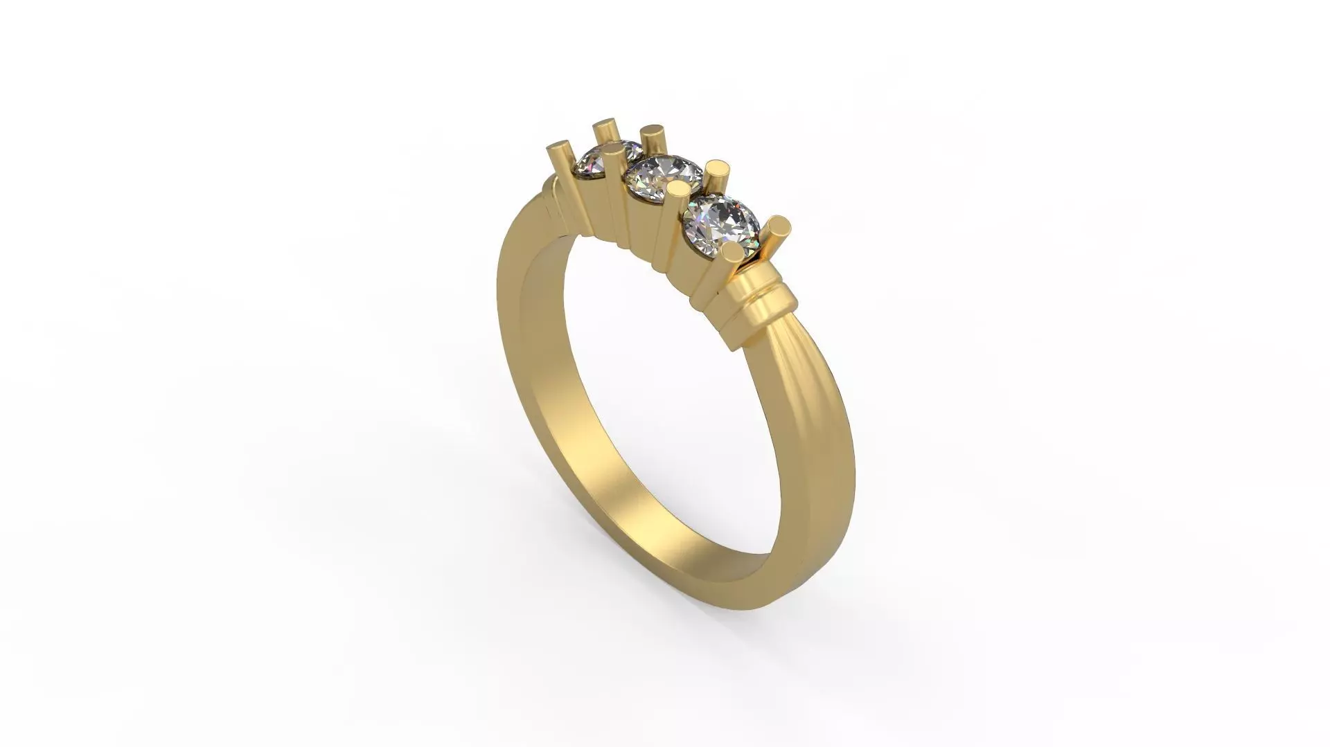 Woman Solitaire Ring 717 3D print model_0