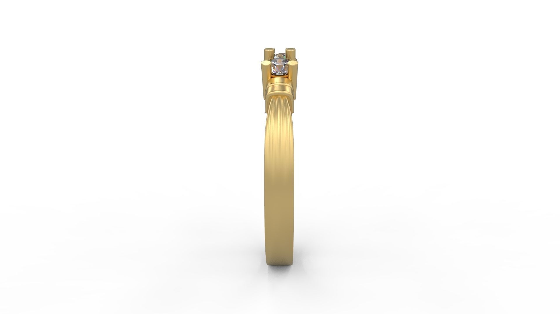 Woman Solitaire Ring 717 3D print model_2