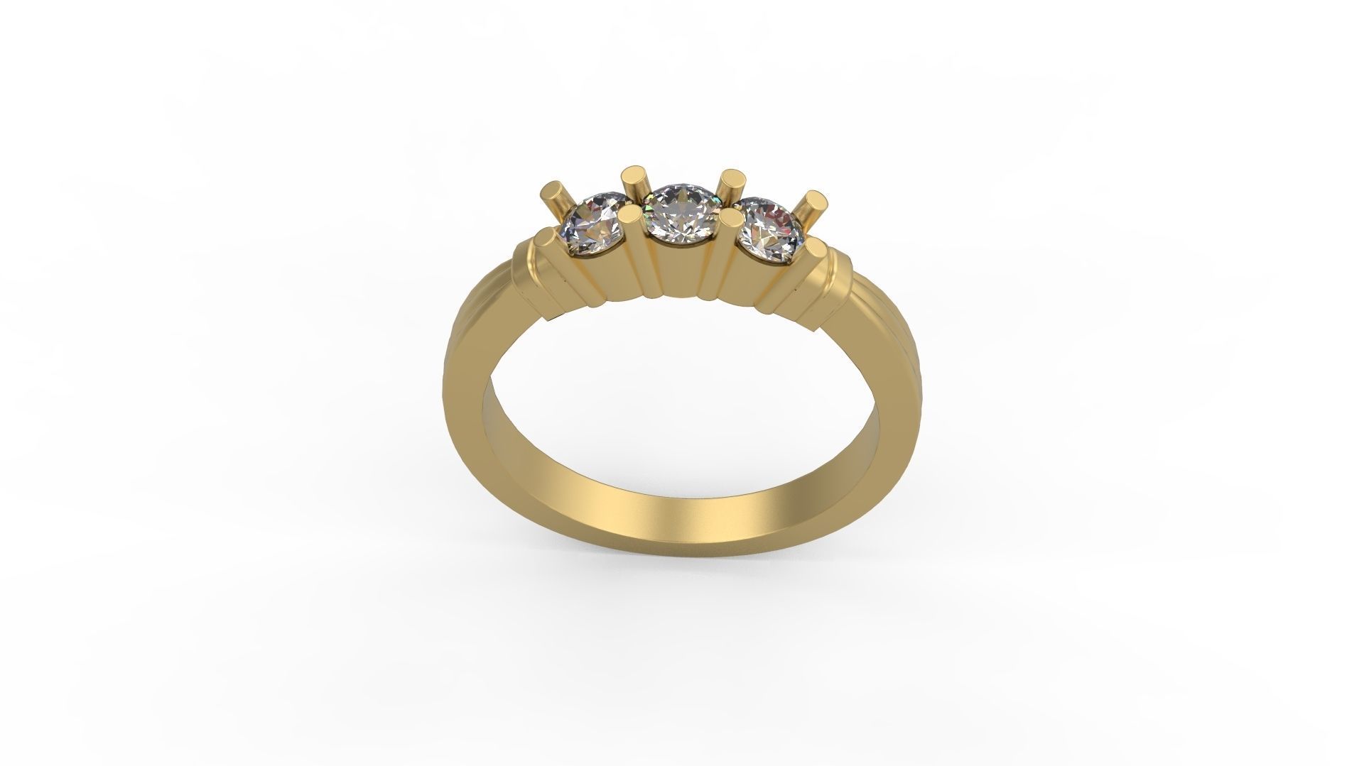 Woman Solitaire Ring 717 3D print model_3