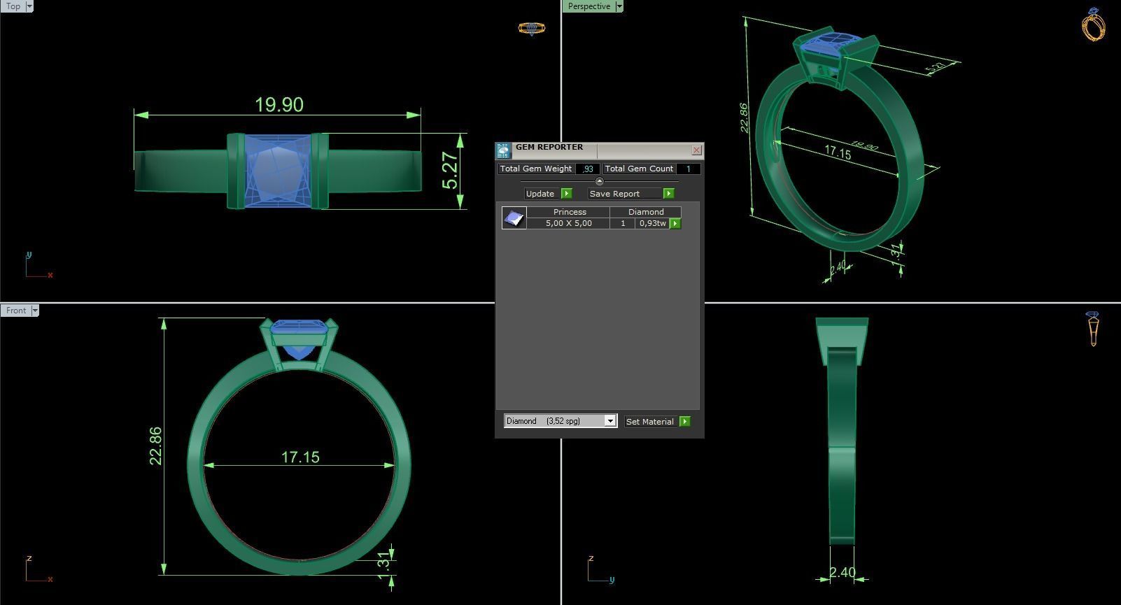 Woman Solitaire Ring 720 3D print model_5