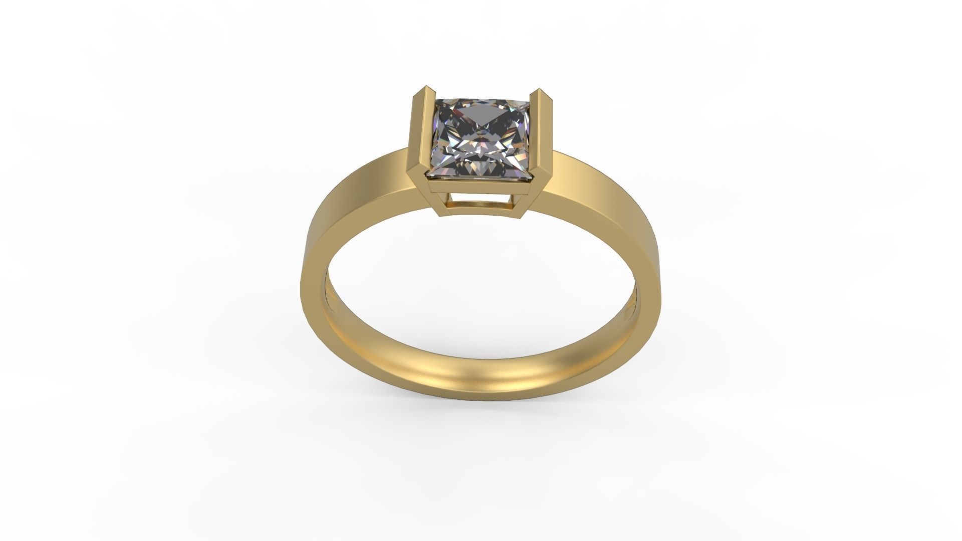 Woman Solitaire Ring 720 3D print model_3