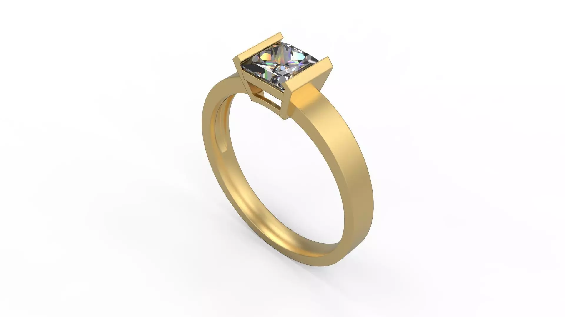 Woman Solitaire Ring 720 3D print model_0
