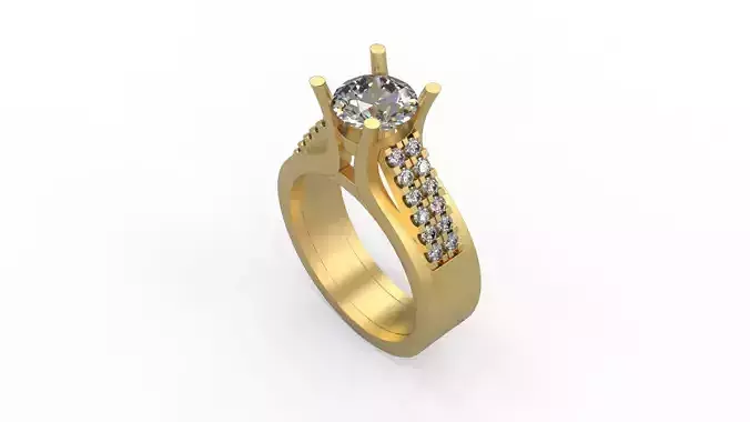 Woman Solitaire Ring 723