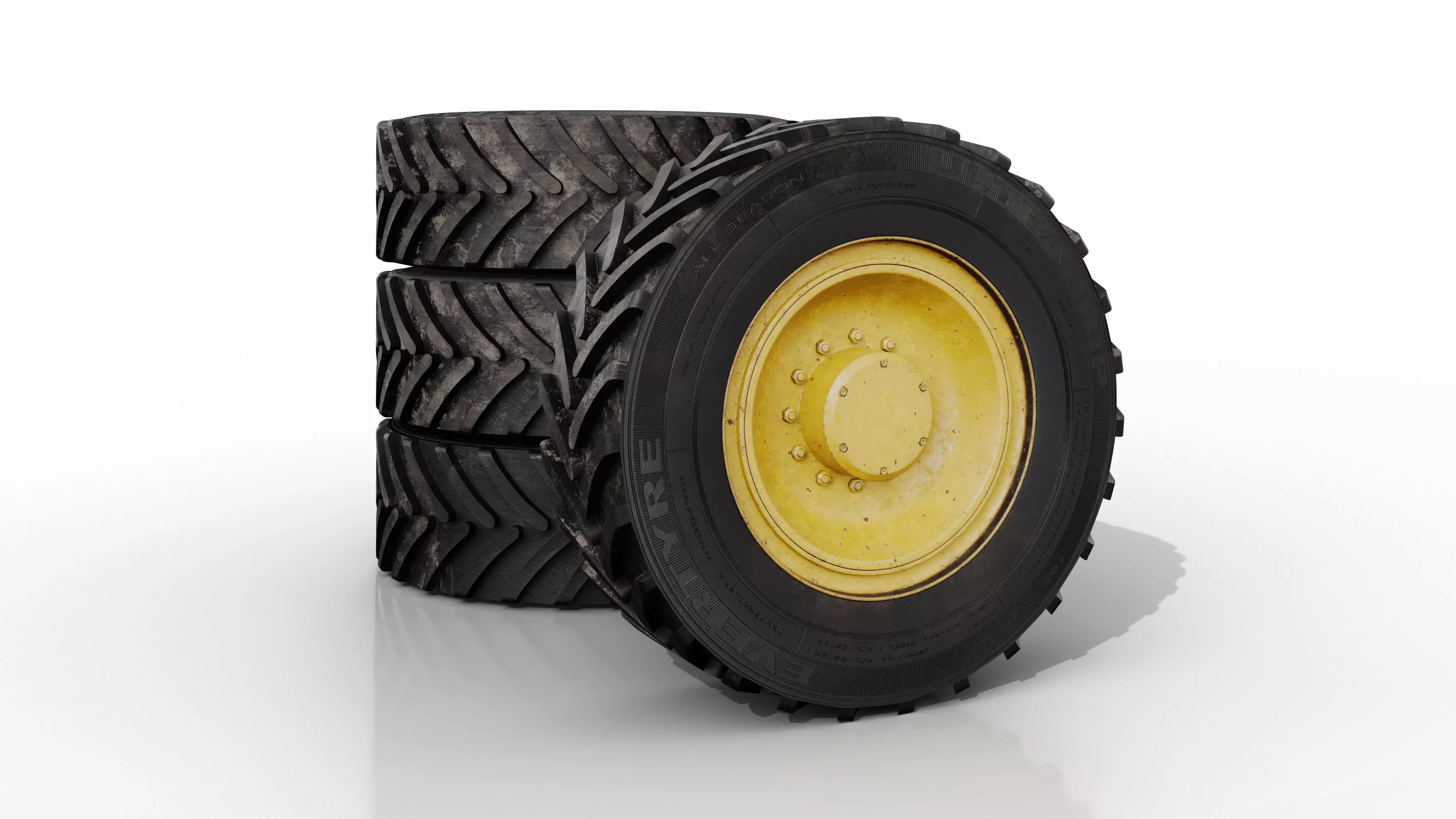 Tractor wheel 3D model_0
