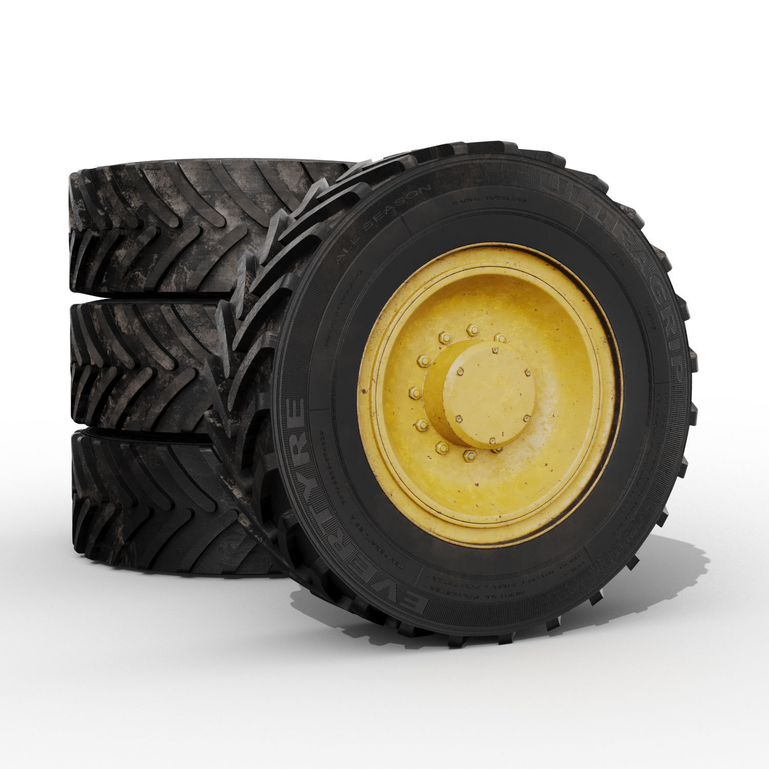 Tractor wheel 3D model_2