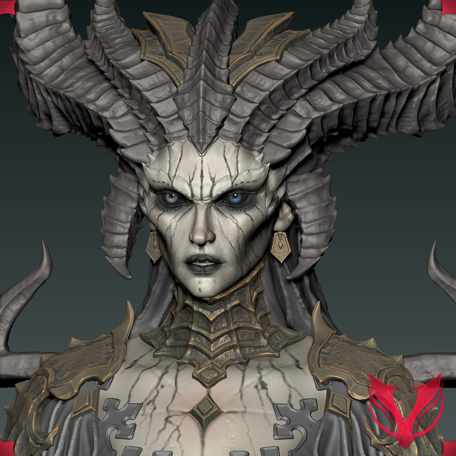 Lilith Bust 3D print model_1