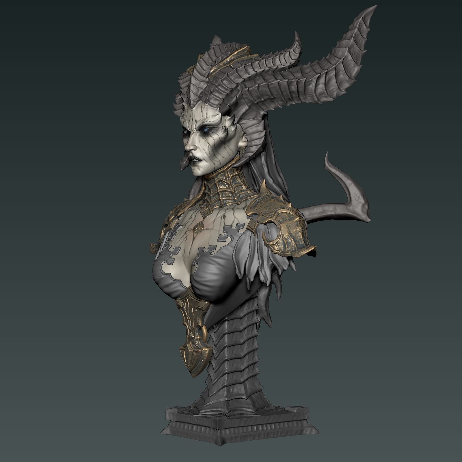 Lilith Bust 3D print model_7