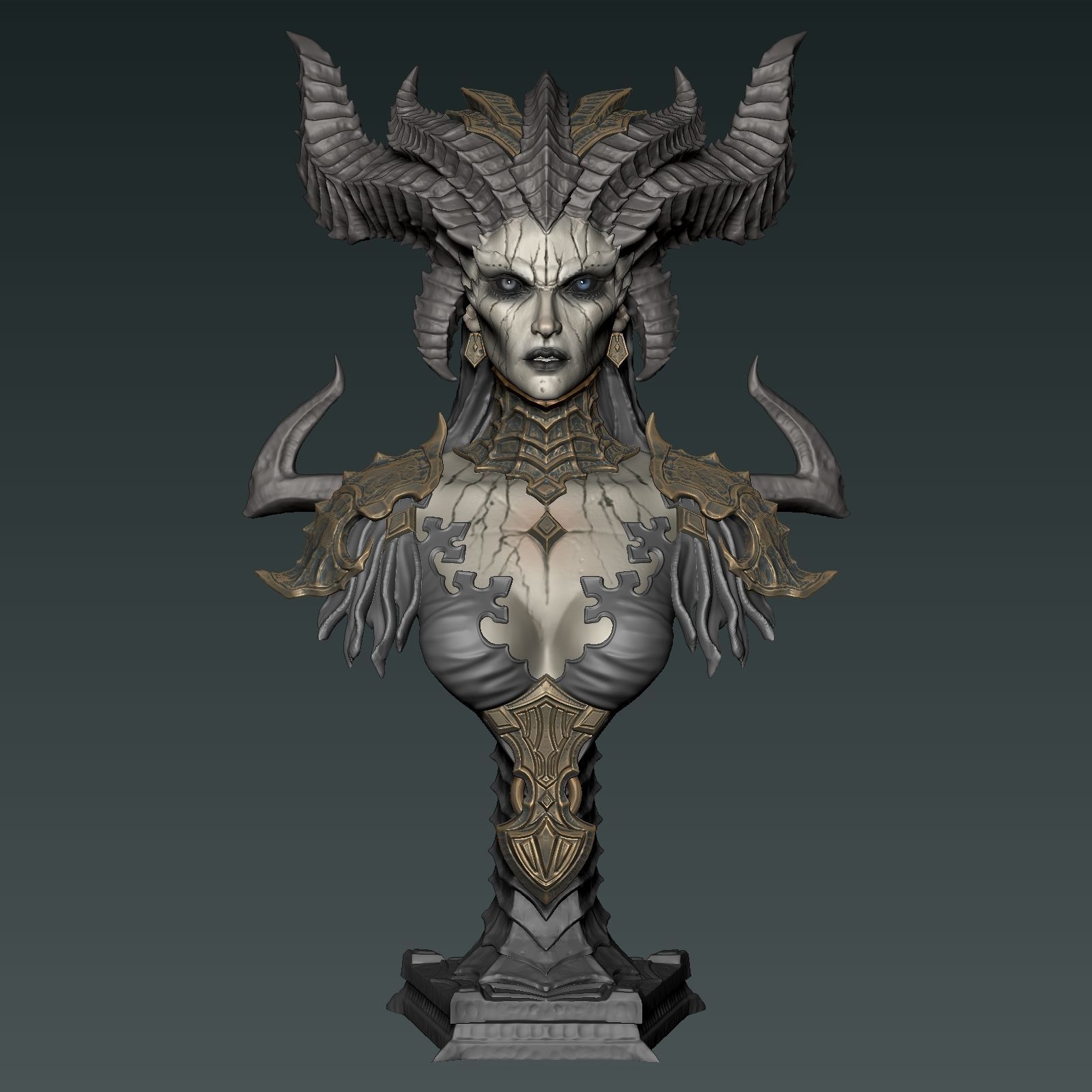 Lilith Bust 3D print model_4