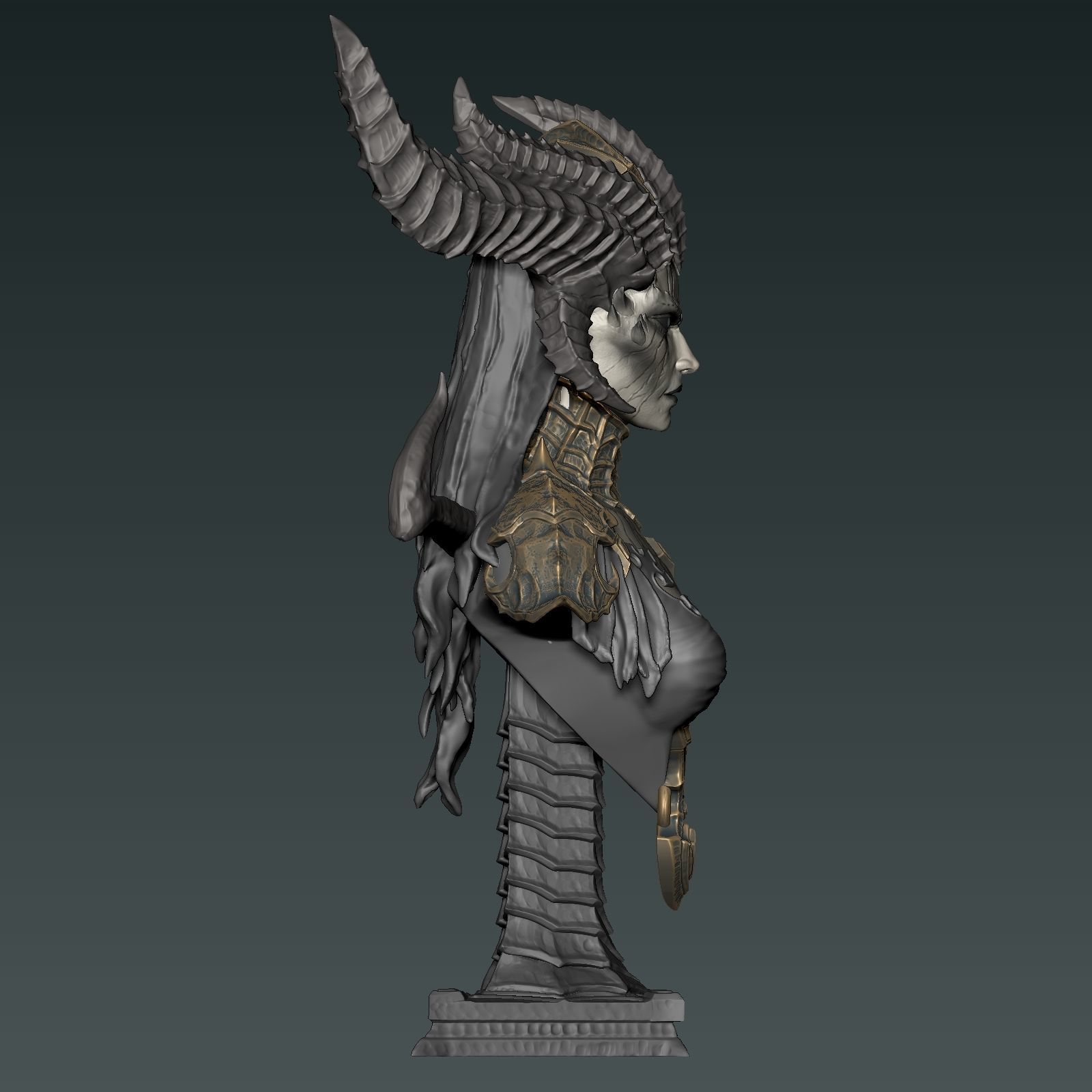 Lilith Bust 3D print model_5