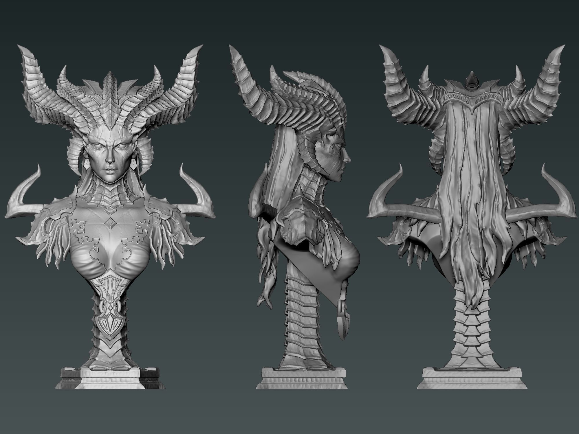 Lilith Bust 3D print model_12