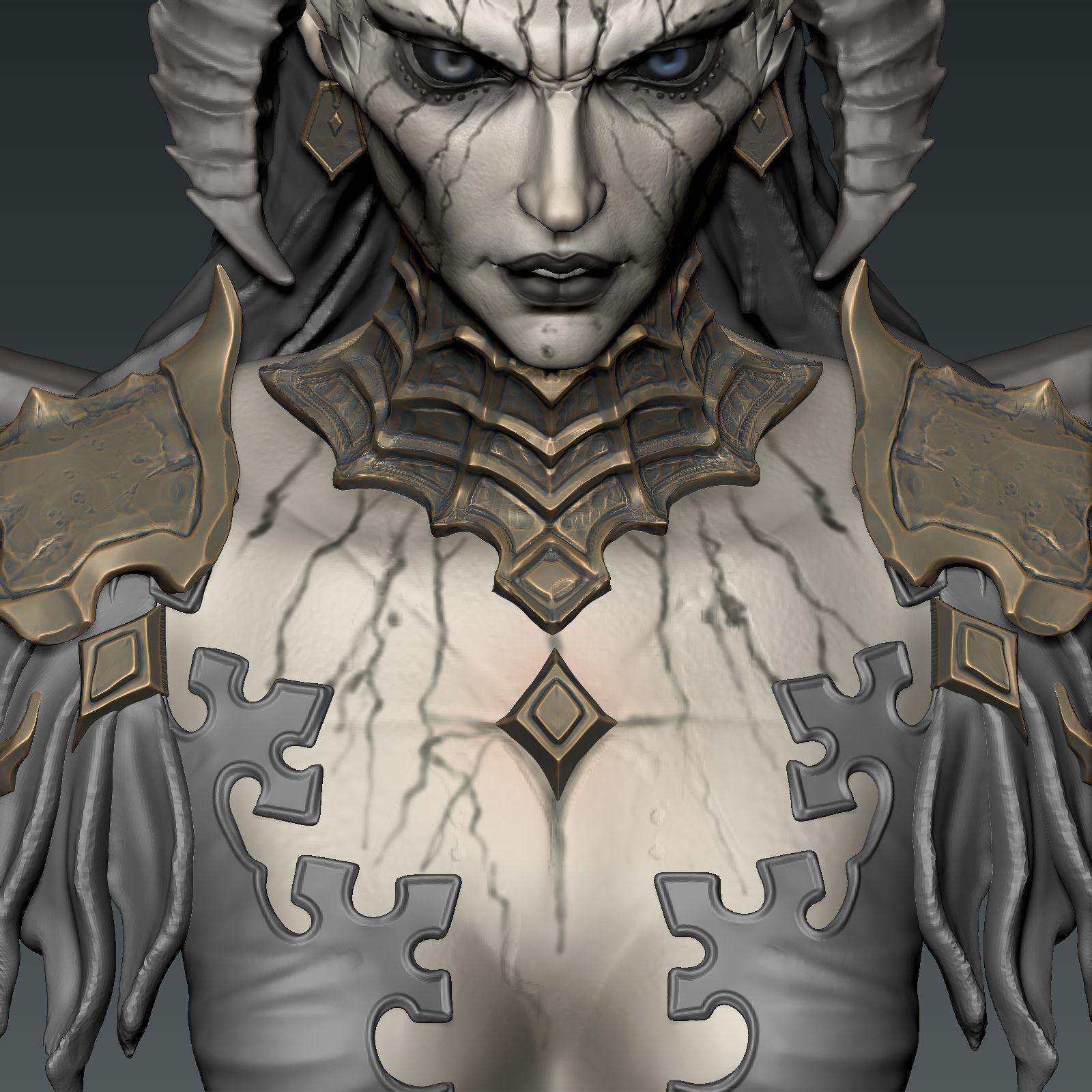 Lilith Bust 3D print model_10