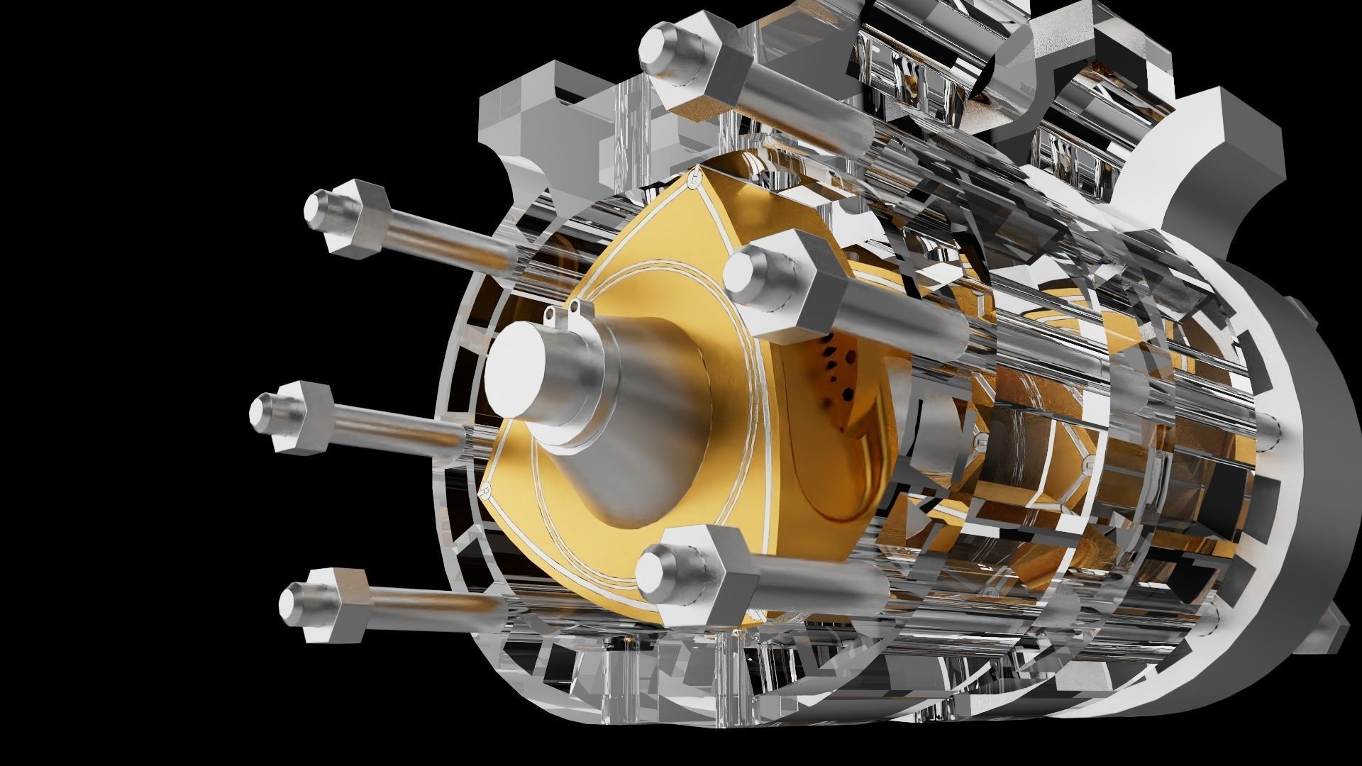 Three combustion chambers 3D print model_2