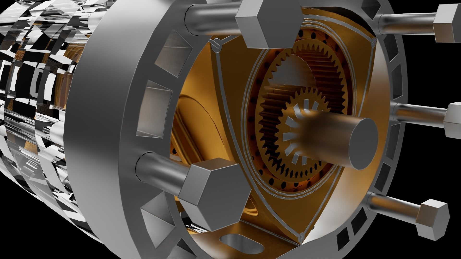 Three combustion chambers 3D print model_4