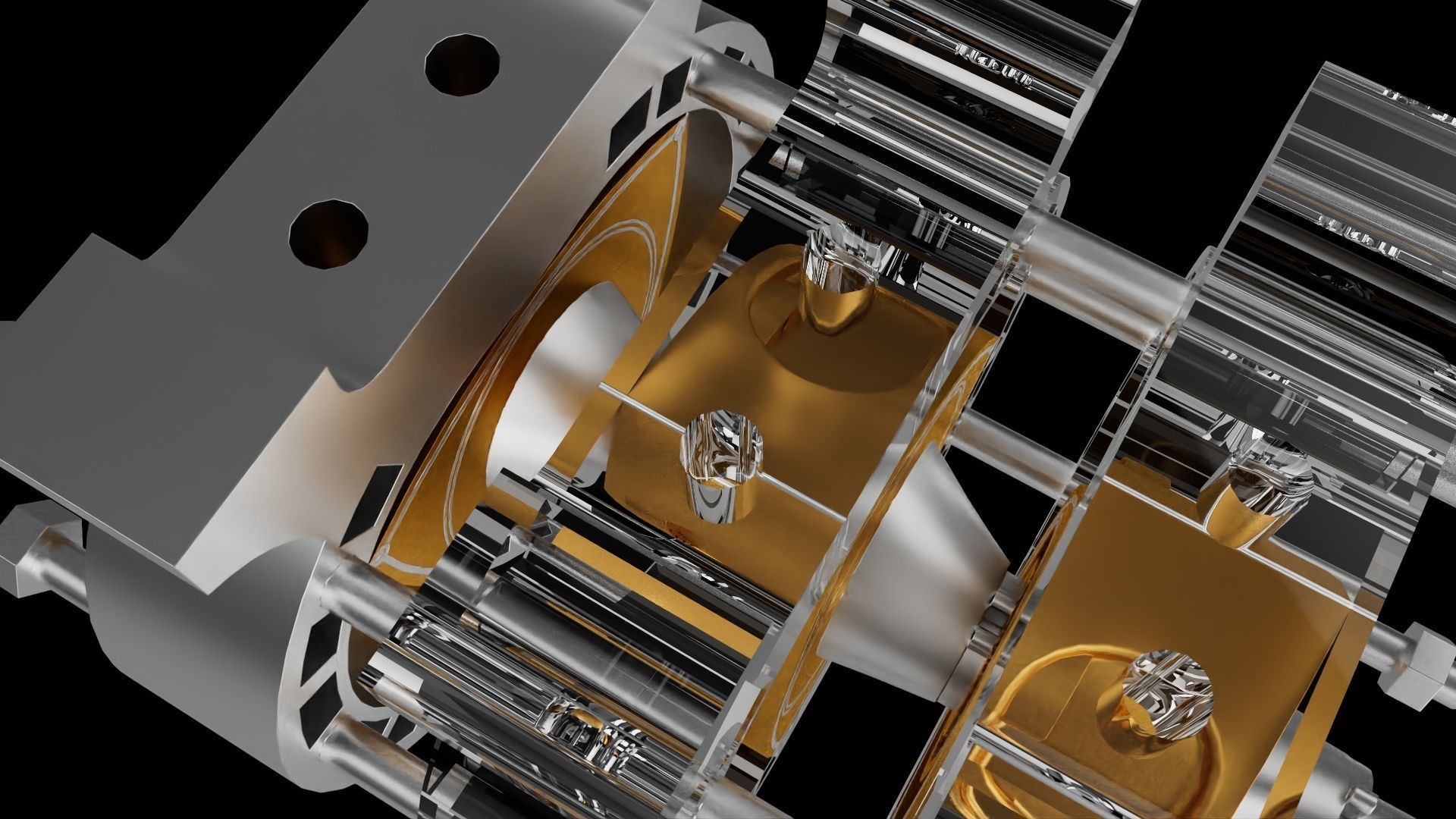 Three combustion chambers 3D print model_3