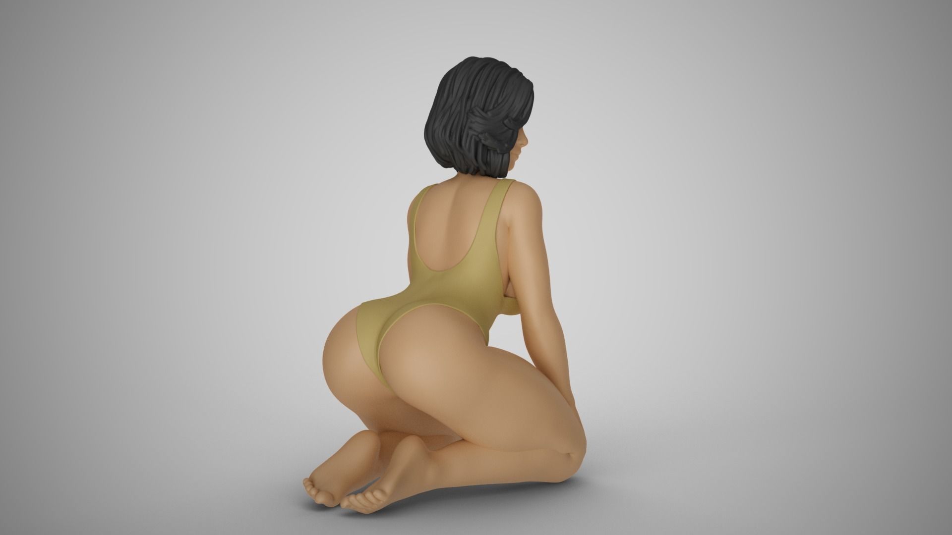 Kneeling Woman 3D print model_5