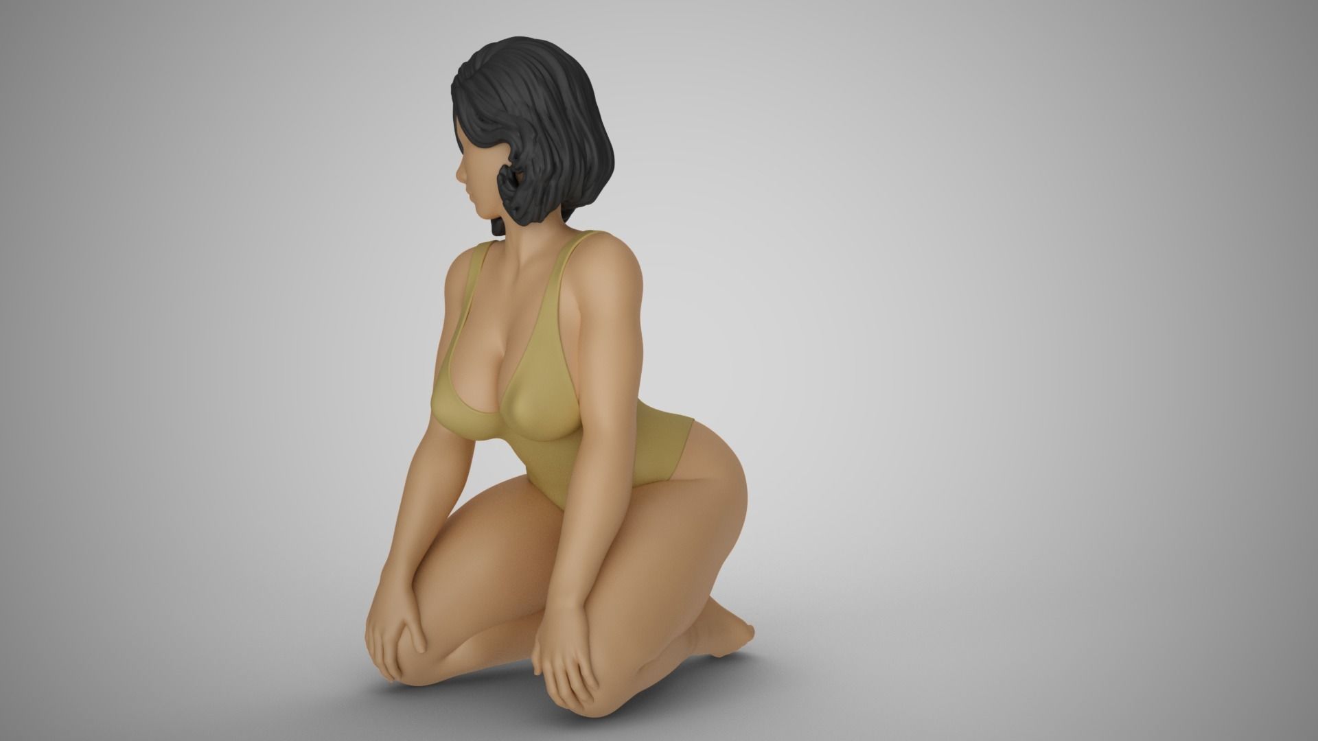 Kneeling Woman 3D print model_9