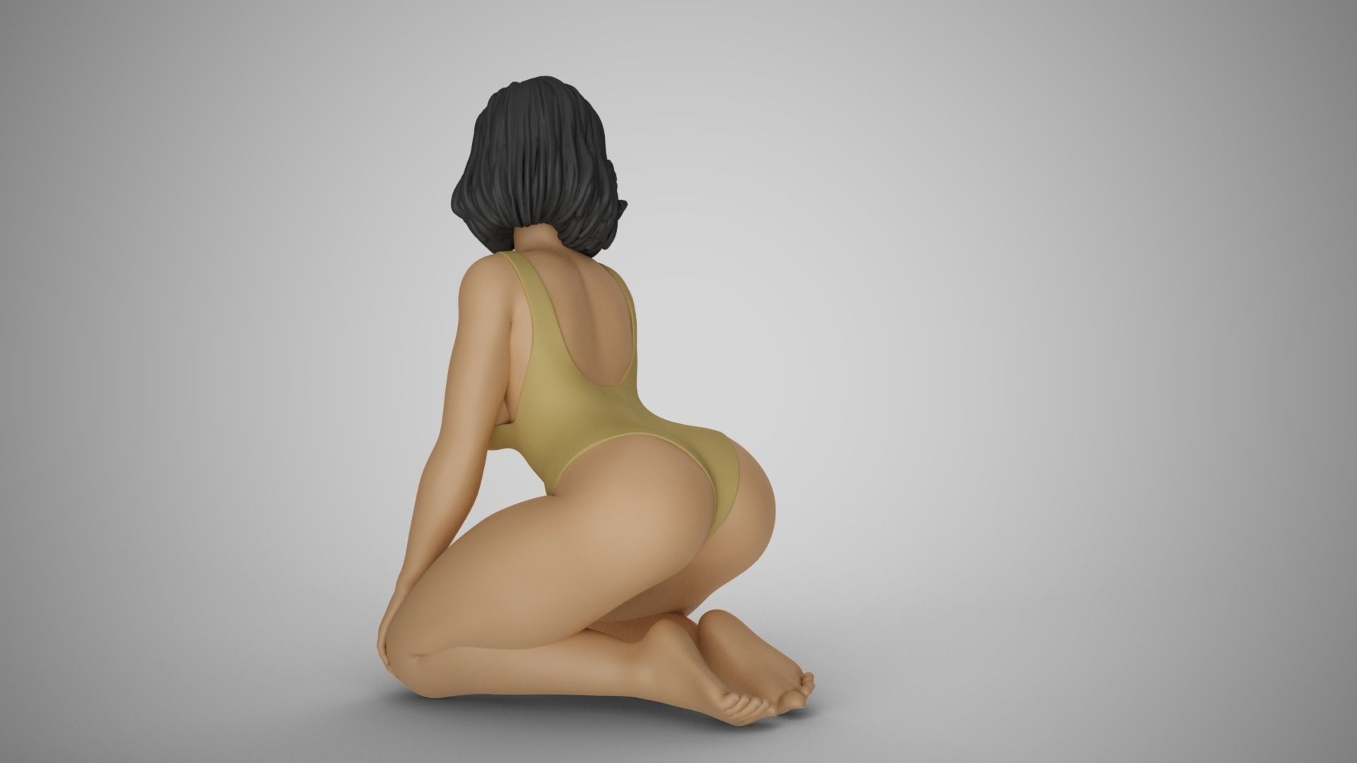 Kneeling Woman 3D print model_7