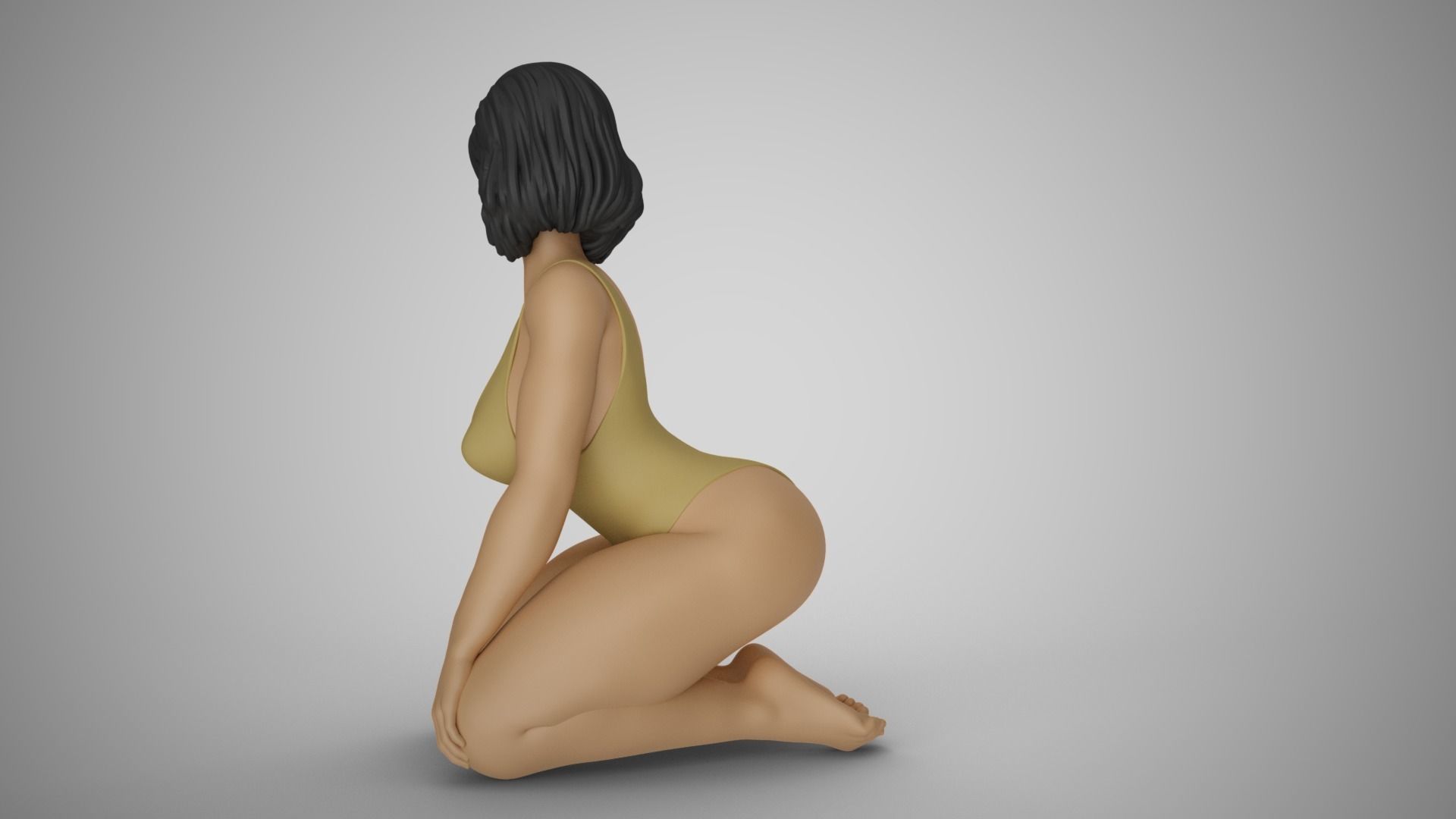 Kneeling Woman 3D print model_8