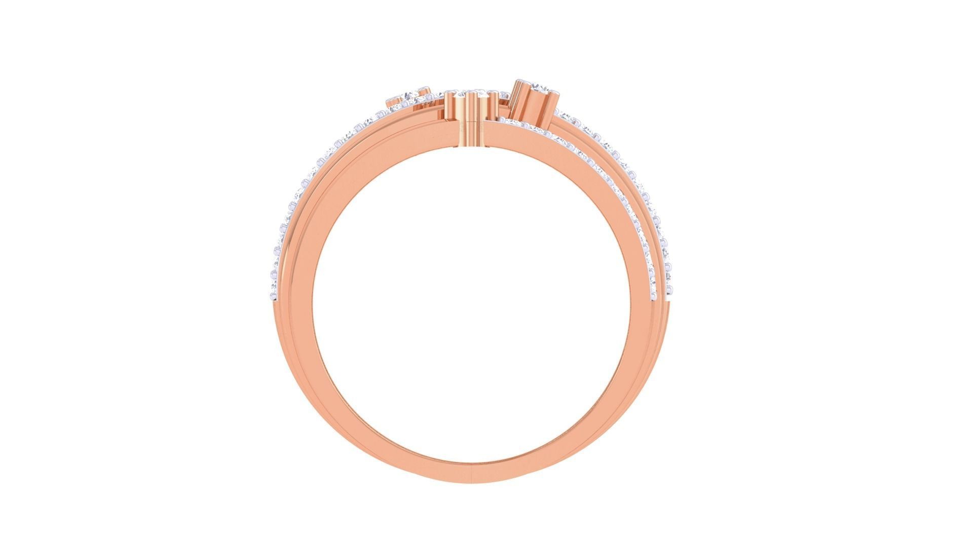 Wire High Jewelry Diamond Cocktail Ring 3dm stl obj mtl 3D print model_12