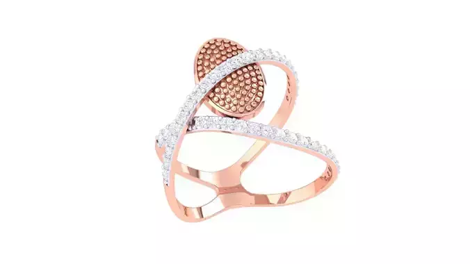 Wire High Jewelry Diamond Cocktail Ring 3dm stl obj mtl