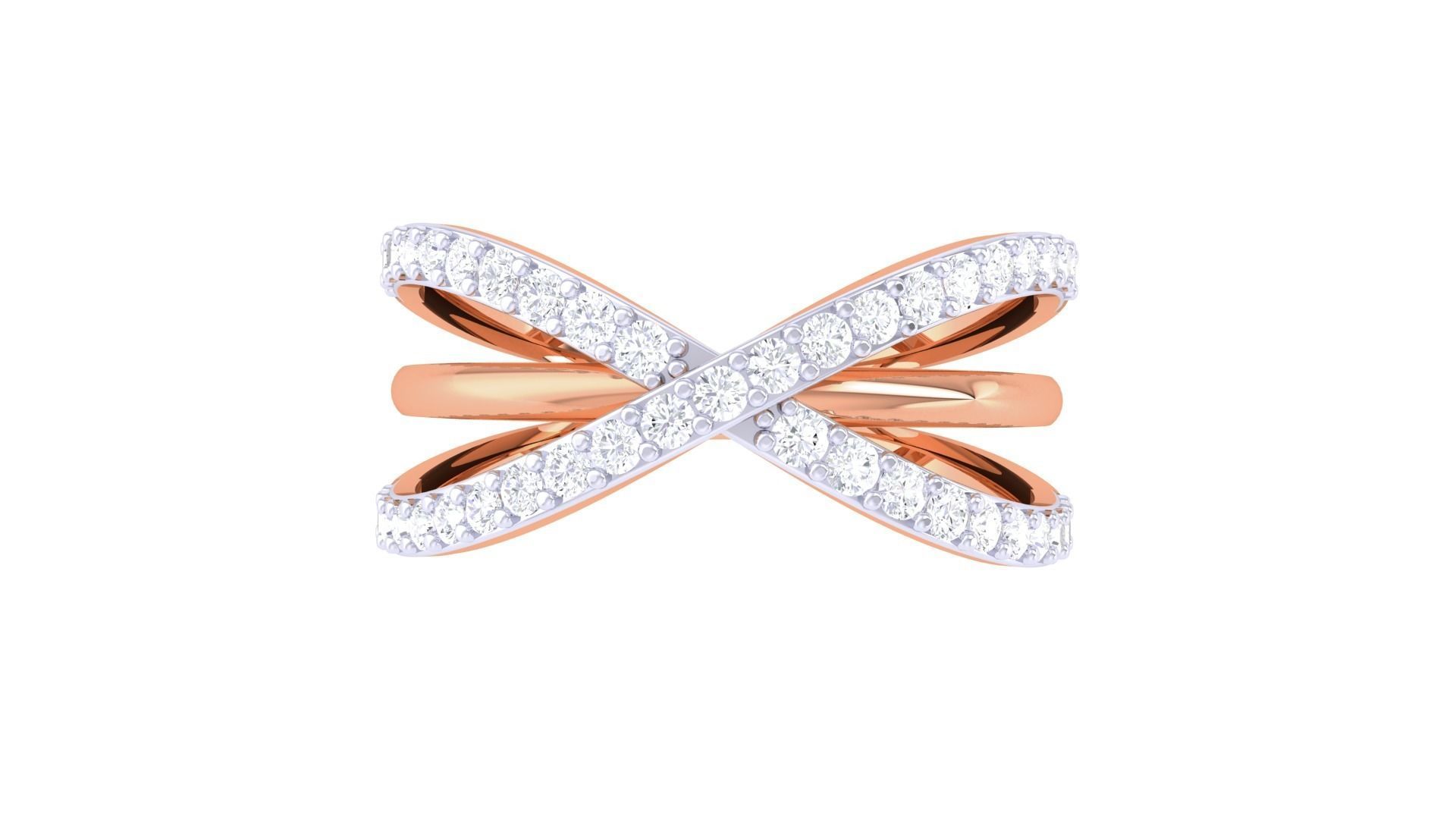 Wire High Jewelry Diamond Cocktail Ring 3dm stl obj mtl 3D print model_9