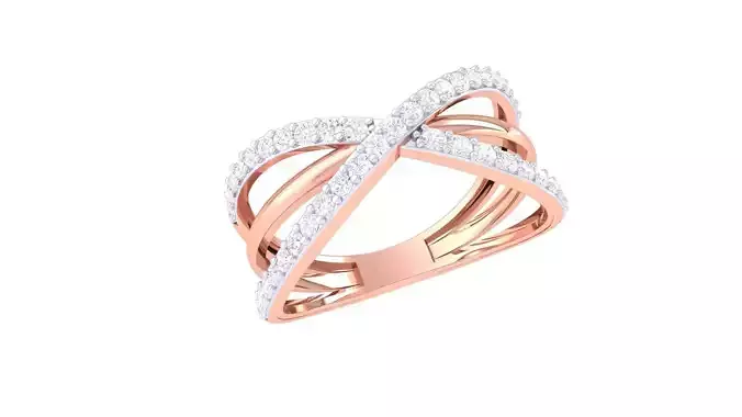 Wire High Jewelry Diamond Cocktail Ring 3dm stl obj mtl