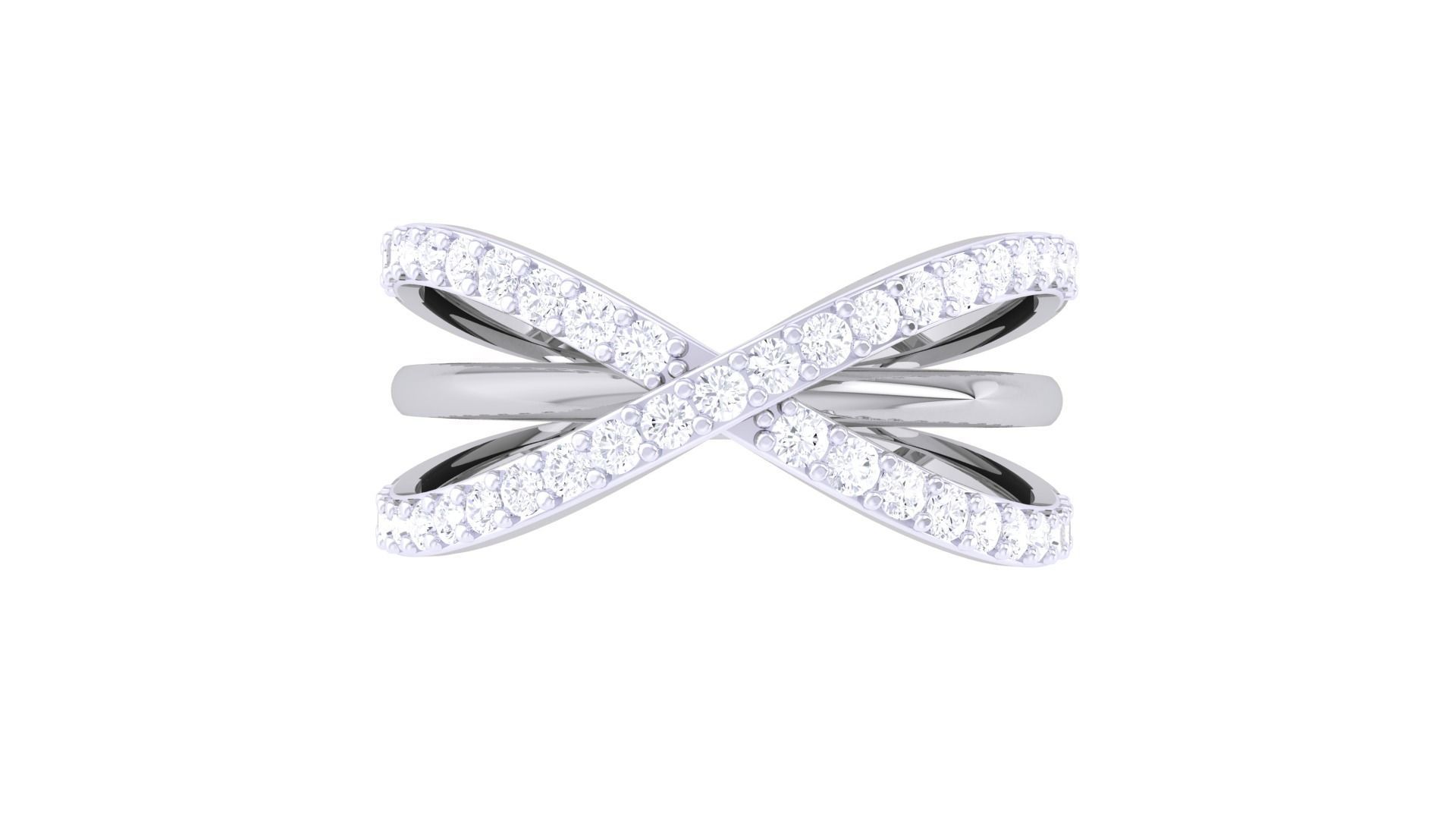 Wire High Jewelry Diamond Cocktail Ring 3dm stl obj mtl 3D print model_8