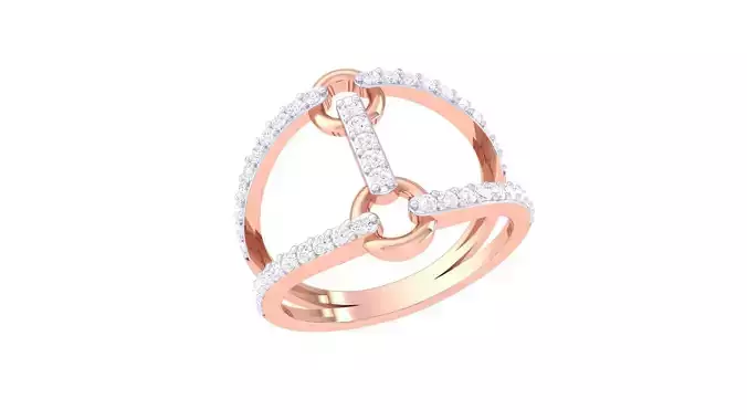 Wire High Jewelry Diamond Cocktail Ring 3dm stl obj mtl 3D print model