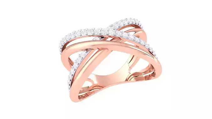 Wire High Jewelry Diamond Cocktail Ring 3dm stl obj mtl 3D print model
