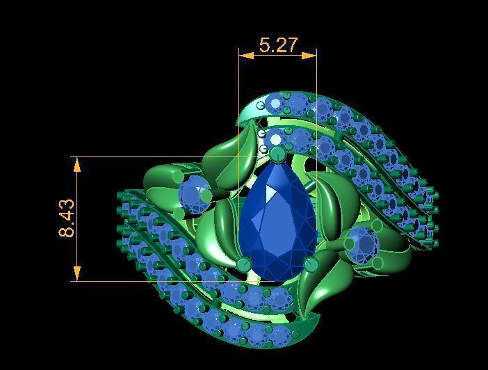 ruby daimond ring 3D print model_15