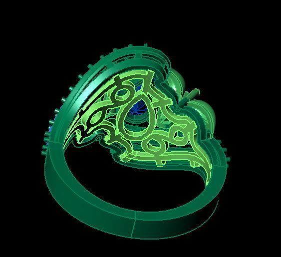 ruby daimond ring 3D print model_9