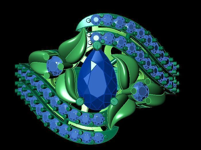 ruby daimond ring 3D print model_10