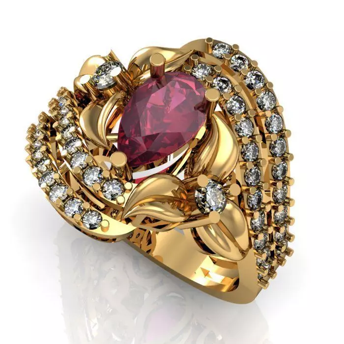 ruby daimond ring 3D print model_0