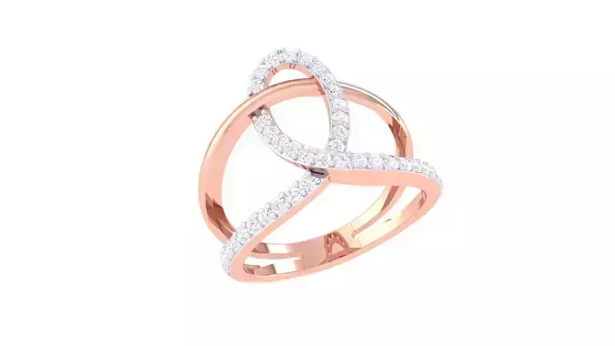 Wire High Jewelry Diamond Cocktail Ring 3dm stl obj mtl 3D print model